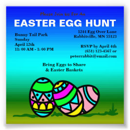 Impression Photo Budget OEufs peints Invitation Chasse aux oeufs de