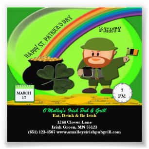 Impression Photo Budget St Patrick's Day Leprechaun, Pot d'or