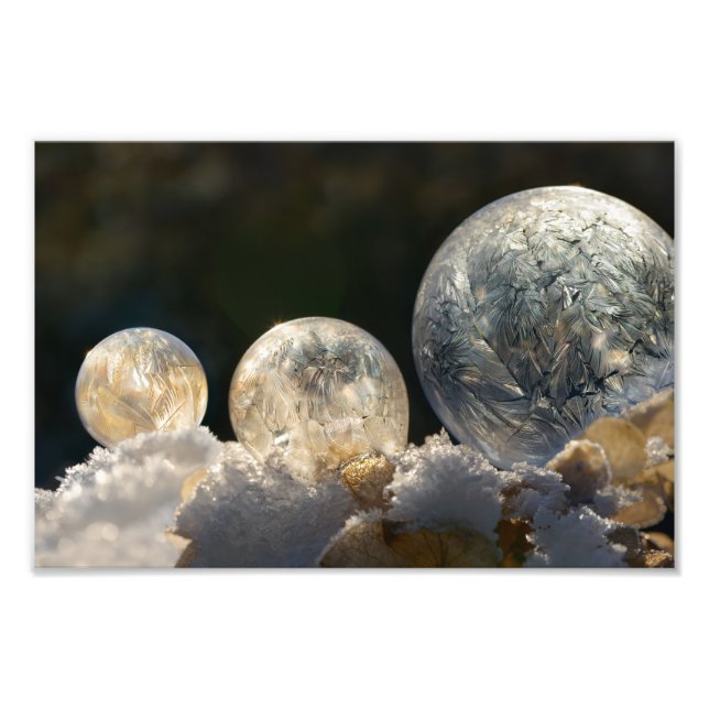 Impression Photo Bulles de savon congelées Ice Crystal Winter Paper (Devant)