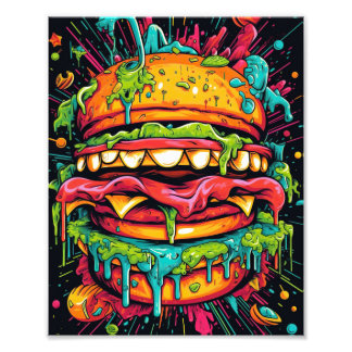 Impression Photo Burger monstre effrayant