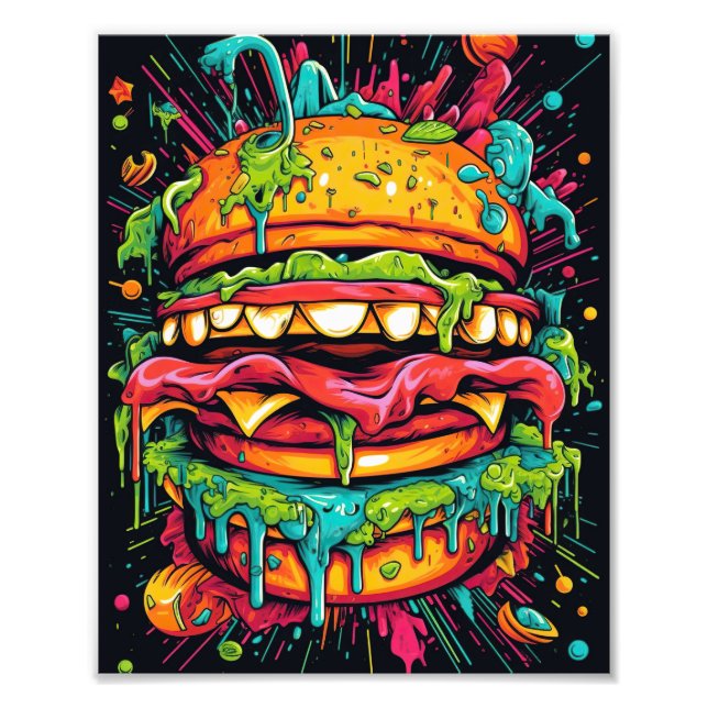 Impression Photo Burger monstre effrayant (Devant)