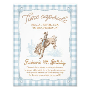 Impression Photo Câble bleu Plaid Cowboy 1er Rodeo Time Capsule Sig