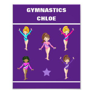 IMPRESSION PHOTO CADEAU GYMNASTIQUE AVEC 5 GYMNASTES PERSONNALISÉS