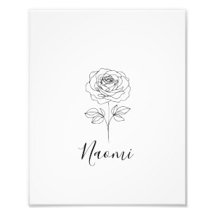 Impression Photo Cadeau personnalisé de juin Rose de naissance pour