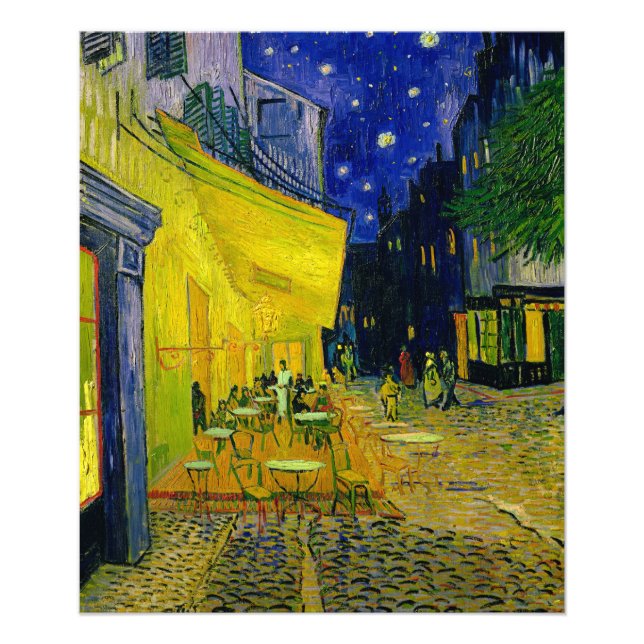 Impression Photo Café Terrace Arles, Place du Forum par van Gogh (Devant)