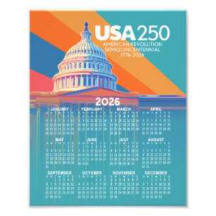 Impression Photo Calendrier 2026 avec le dôme du Capitole des États