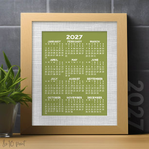 Impression Photo Calendrier 2027 - vue annuelle verticale - Sage