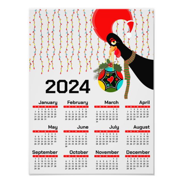Impression Photo Calendrier de Noël des Roosters portugais 2024 (Devant)