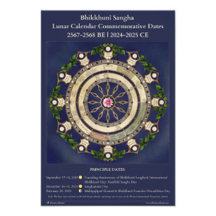 Impression Photo Calendrier lunaire de Bhikhuni Sangha 2024-2025