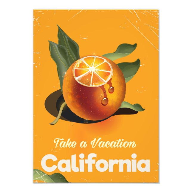 Impression Photo California Orange Retro (Devant)