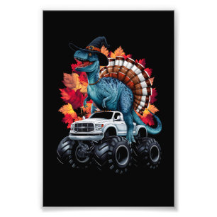 Impression Photo Camion Monstre Dinosaure T-Rex de Thanksgiving
