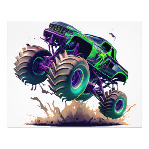 Impression Photo Camion monstre vert et violet