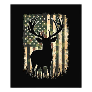Impression Photo Camo US Drapeau Chasse aux Cerfs Chasse au Camofla