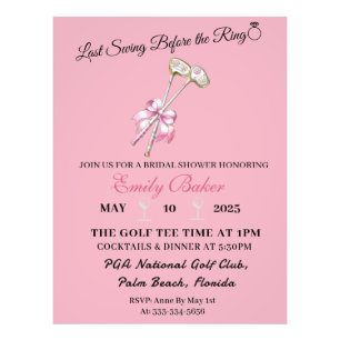 Impression Photo Canette de golf rose "Dernier swing avant la bague