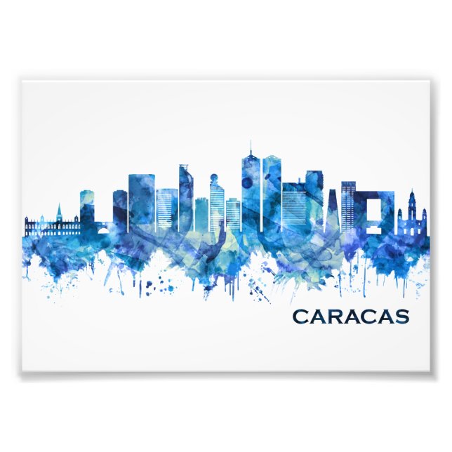 Impression Photo Caracas Venezuela Skyline Blue (Devant)