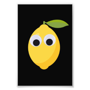 Impression Photo Caractère de citron, fruit doux aux yeux de googne