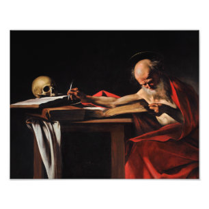 Impression Photo Caravaggio - Écriture Saint Jérôme