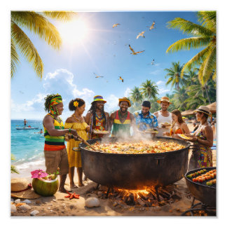 Impression Photo Caribbean Beach Feast Under the Golden Sun