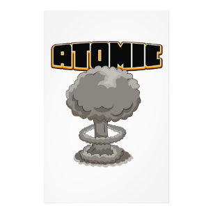 Impression Photo Caricature mignon nuage de champignon atomique