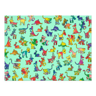 Impression Photo Carreaux de Motif Animaux Abstraits