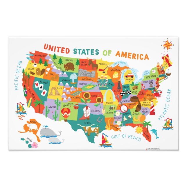 Impression Photo Carte américaine pour les enfants (Devant)