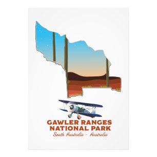 Impression Photo carte d'affiche de voyage des chaînes de Gawler