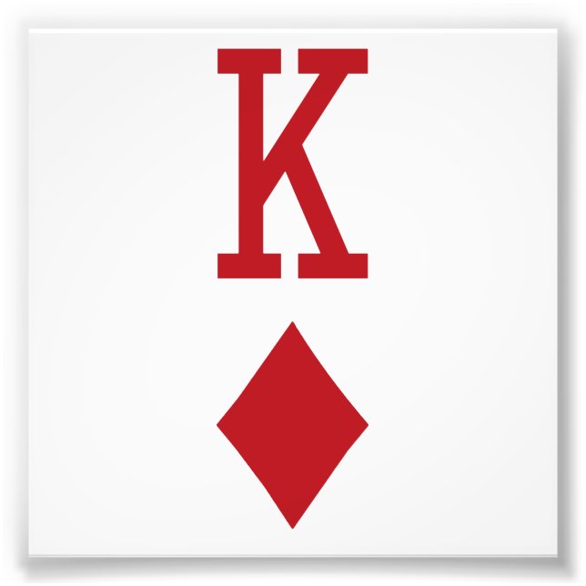 Impression Photo Carte de jeu rouge King of Diamonds (Devant)