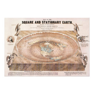 Impression Photo Carte de la terre carrée et stationnaire par