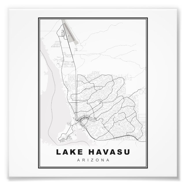 Impression Photo Carte de la ville du lac Havasu (Devant)