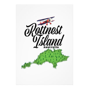 Impression Photo Carte de l'île de Rottnest en Australie