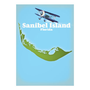 Impression Photo Carte de l'île de Sanibel Floride