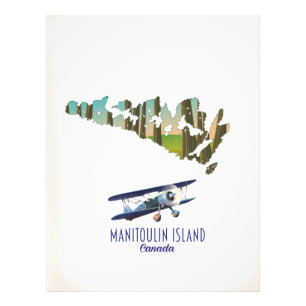 Impression Photo Carte de l'île Manitoulin Canada