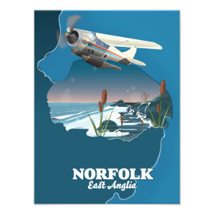 Impression Photo carte de Norfolk East Anglia
