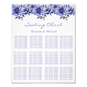 Impression Photo Carte de siège Mariage de violet d'aquarelle