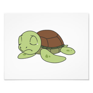 Impression Photo Carte de voeux de tortue mignonne bébé en pleurant