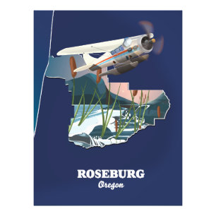 Impression Photo Carte de voyage de Roseburg