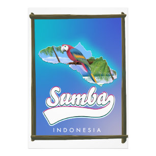Impression Photo Carte de voyage de Sumba Island Indonésie