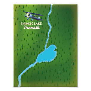 Impression Photo carte de voyage du lac Sminge Danemark