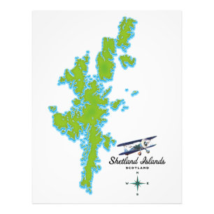 Impression Photo Carte des îles Shetland