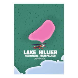 Impression Photo Carte du lac Hillier en Australie.