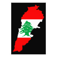 Carte du Liban avec drapeau