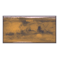 Carte du monde de Mars Red Planet par satellite