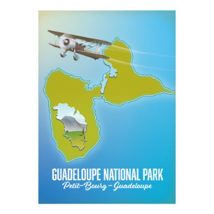 Impression Photo carte du Parc national de Guadeloupe