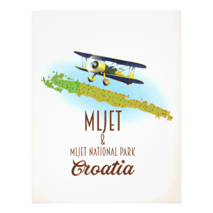 Impression Photo Carte du parc national de Mljet Croatie