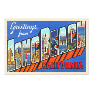 Impression Photo Carte postale Longue Beach California CA Grande le