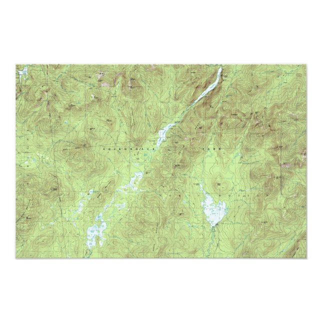 Impression Photo Carte topographique du Mont Marcy - Adirondack Par (Devant)