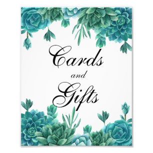 Impression Photo Cartes et cadeaux de succulents panneau de mariage