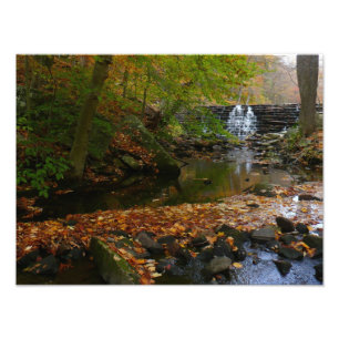 Impression Photo Cascade automnale et Creek Pennsylvania Nature