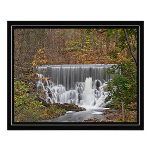 Impression Photo Cascade de bois et feuillage d'automne
