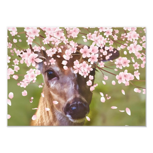 Impression Photo Cerf sous cerisier (Devant)